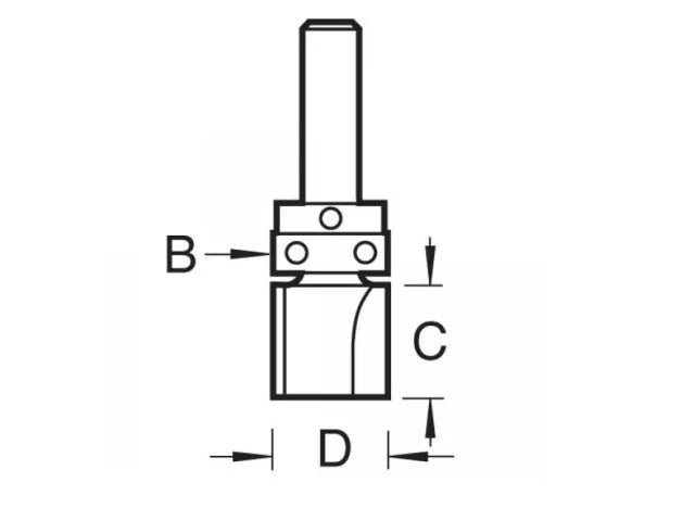 Trend 46/92 x 1/4 TCT 90° Shank Mounted Template Profiler 15.9 x 19.1mm
