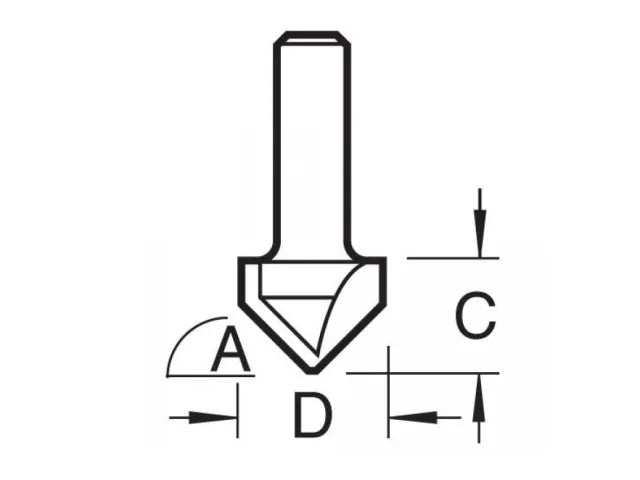 Trend C044 x 1/4 TCT CraftPro Chamfer V-Groove Cutter 45° 6.0 x 12.7mm
