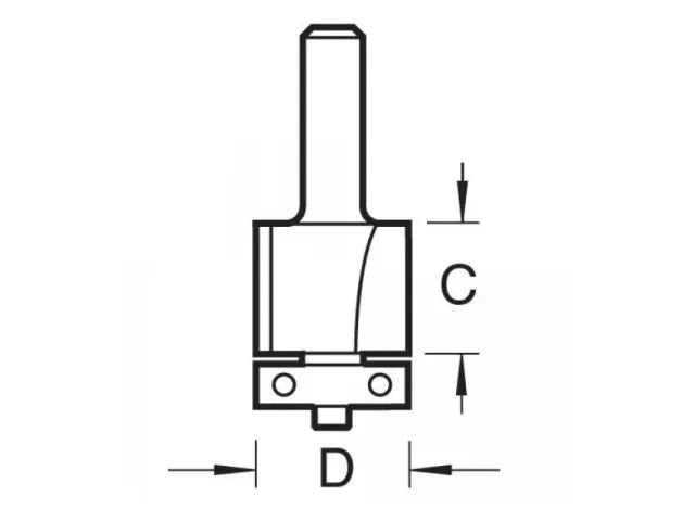 Trend C116 x 1/4 TCT 90° Bearing Guided Trimmer Cutter 12.7 x 25.4mm