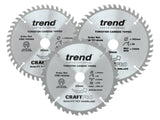 Trend CraftPro Plunge Saw Blade 160 x 20mm x 24T/48T (Pack 3)