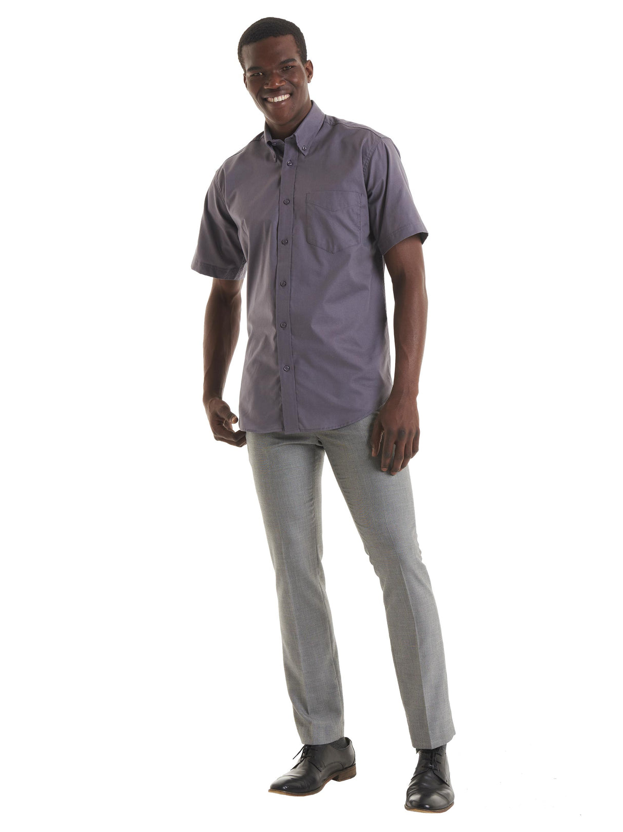 Uneek Mens Pinpoint Oxford Half Sleeve Shirt