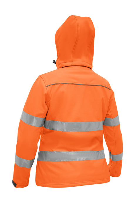 Bisley Womens Taped Hi-Vis Softshell Jacket #colour_orange