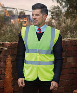 Yoko Hi-Vis 2-Band-And-Braces Waistcoat - Navy Yoke/Yellow