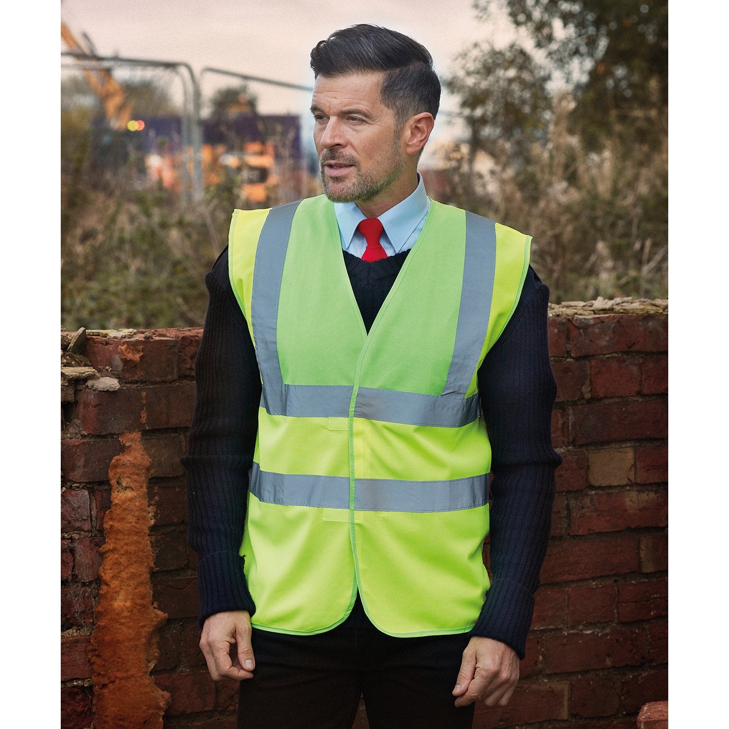 Yoko Hi-Vis 2-Band-And-Braces Waistcoat - Yellow