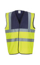 Yoko Hi-Vis 2-Band-And-Braces Waistcoat - Navy Yoke/Yellow