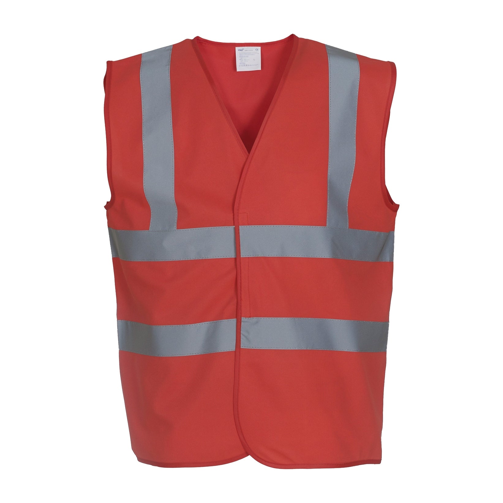 Yoko Hi-Vis 2-Band-And-Braces Waistcoat - Red