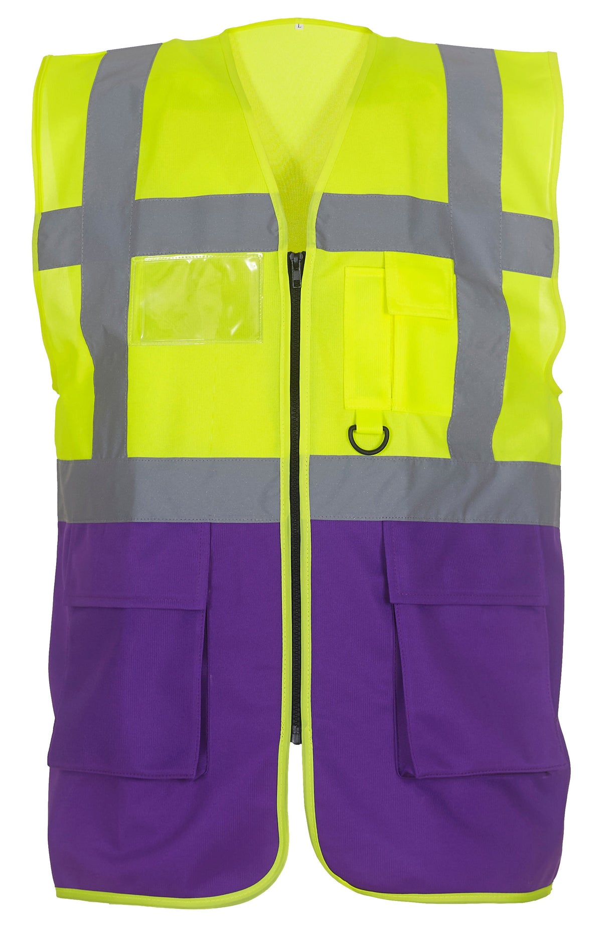 Yoko Multifunctional Executive Hi-Vis Waistcoat - Yellow/Purple