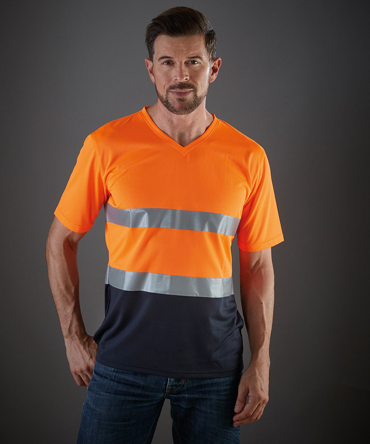 Yoko Hi-Vis Top Cool Super Light V-Neck T-Shirt