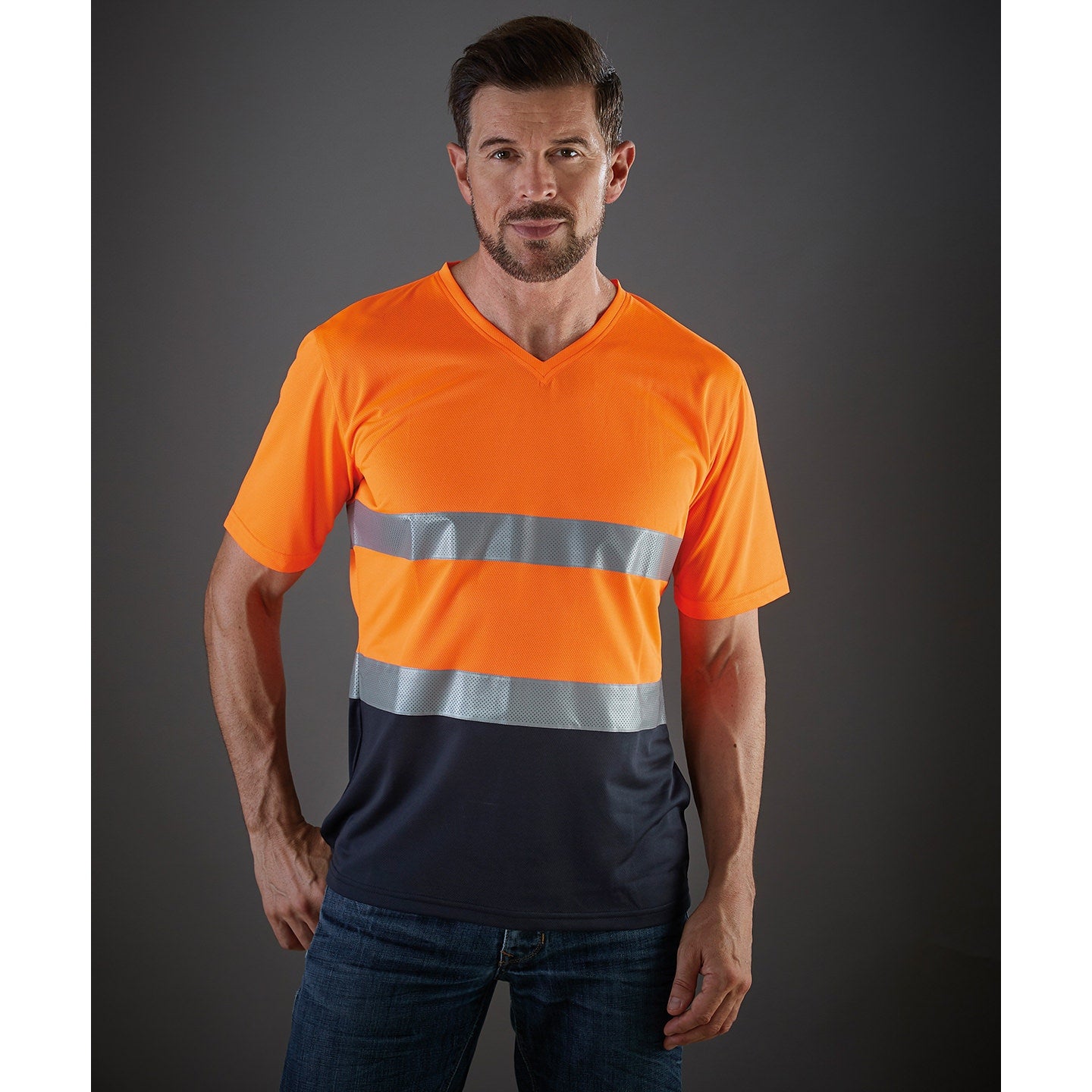 Yoko Hi-Vis Top Cool Super Light V-Neck T-Shirt