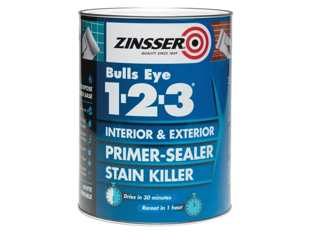 Zinsser Bulls Eye® 1-2-3 Primer & Sealer Paint White 5 litre
