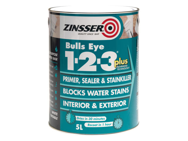 Zinsser Bulls Eye® 1-2-3 Plus Primer, Sealer & Stain Killer White 2.5 litre