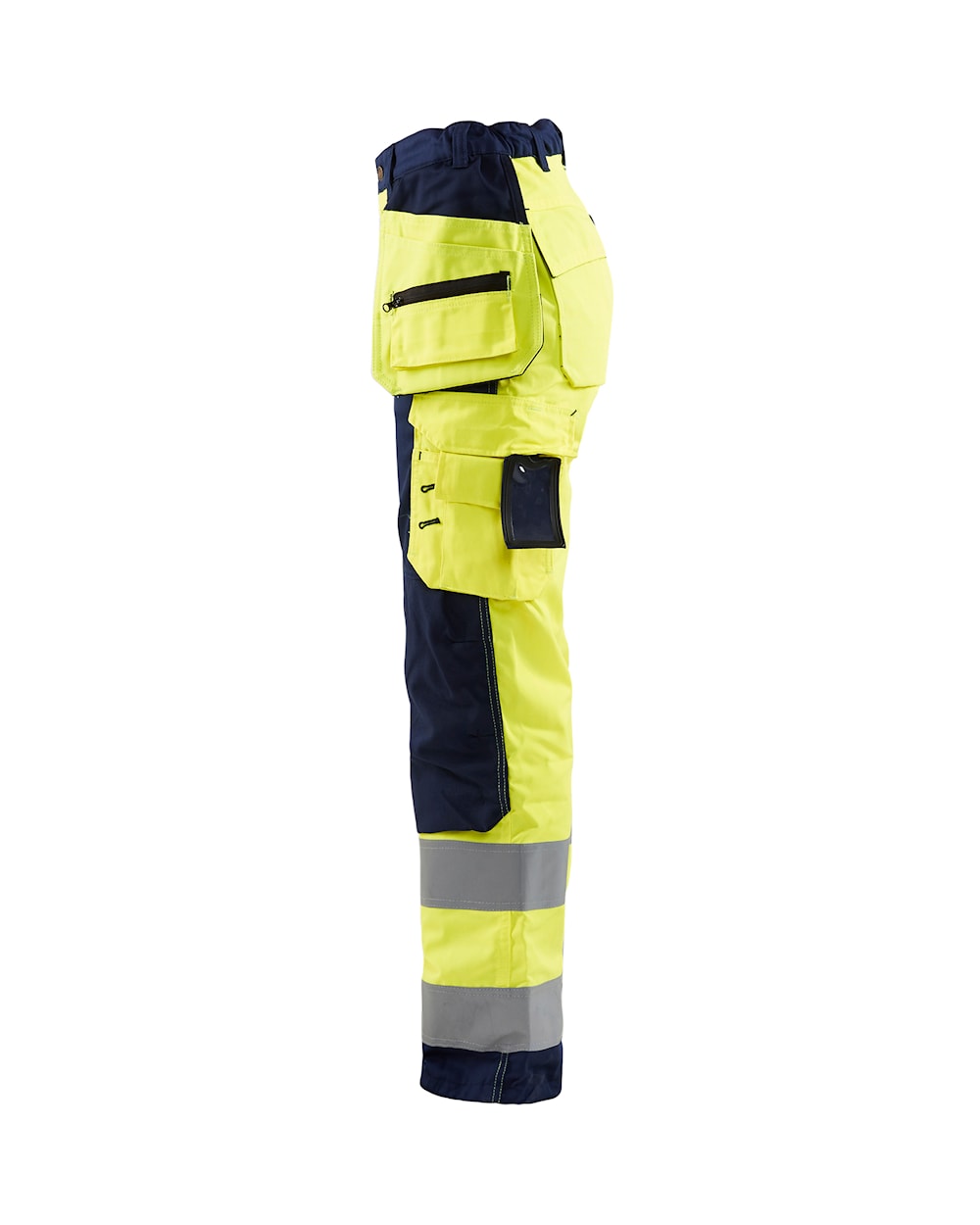 Blaklader Women's Hi-Vis Trousers 7156 #colour_hi-vis-yellow-navy-blue