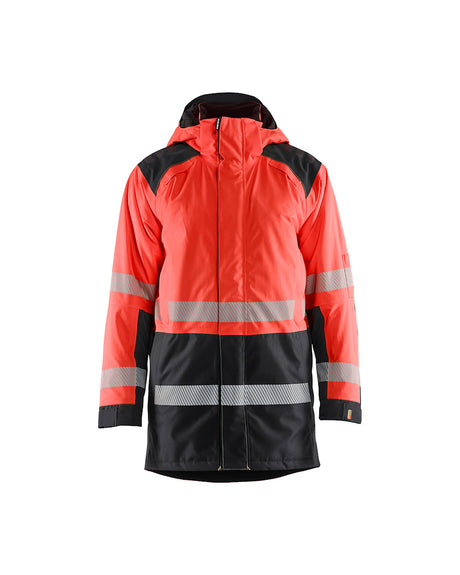 Blaklader Winter Parka Hi-Vis 4457 #colour_red-hi-vis-black