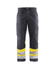 Blaklader Hi-Vis Trousers 1564 - Mid Grey/Hi-Vis Yellow