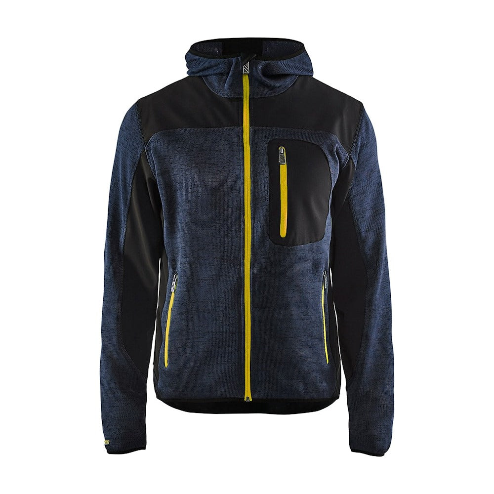 Blaklader Knitted Jacket 4930 #colour_dark-navy-yellow