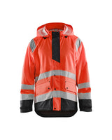 Blaklader Rain Jacket Hi-Vis Level 1 4323 #colour_red-hi-vis-black