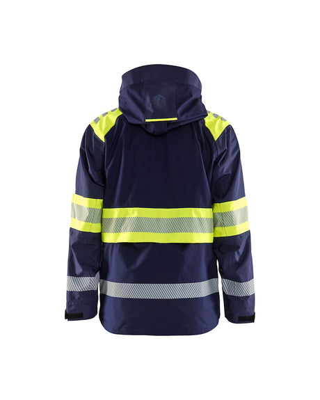 Blaklader Shell Jacket Hi-Vis 4420 #colour_navy-blue-hi-vis-yellow