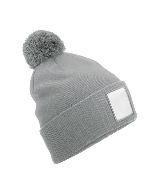 Beechfield B338R Appliqué Patch Pom Beanie
