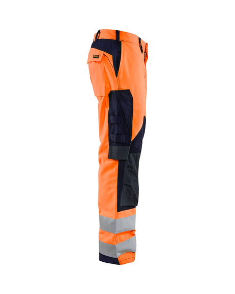 Blaklader Multinorm Inherent Trousers 1588 #colour_orange-navy-blue