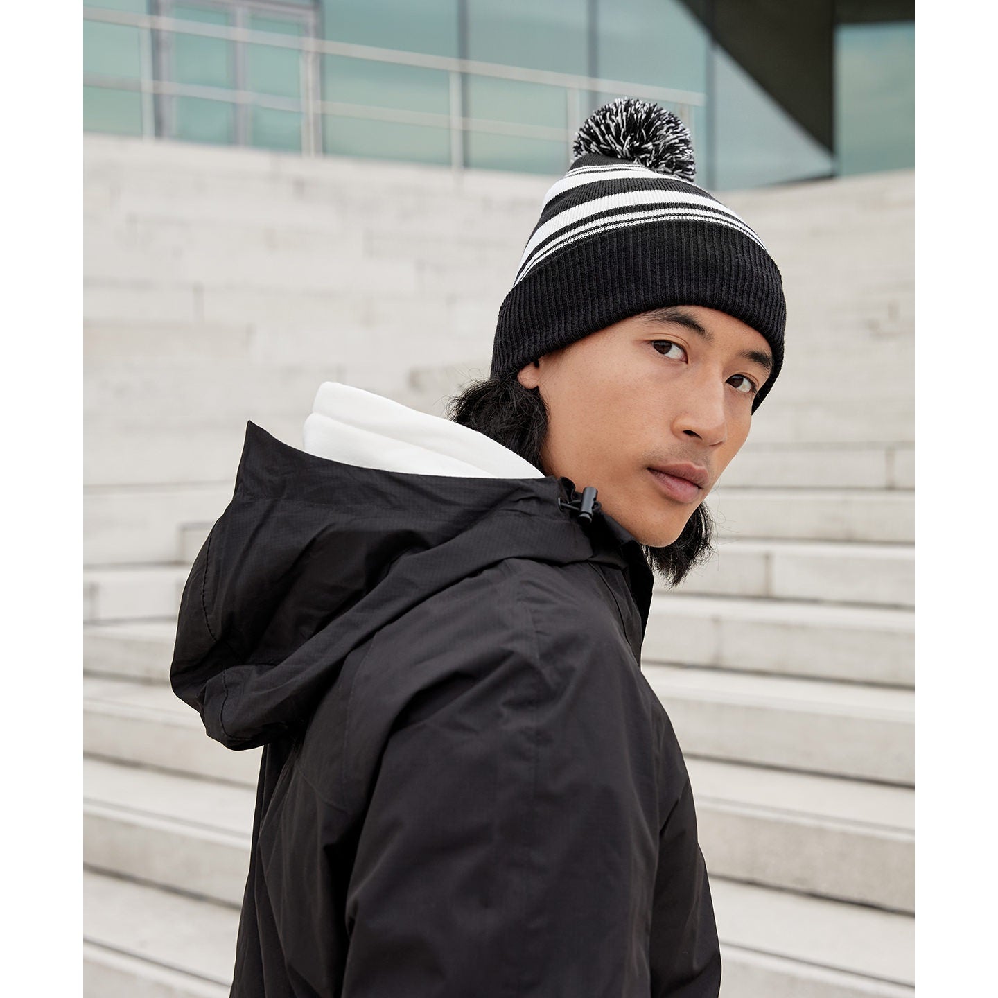 Beechfield Striped Fan Beanie