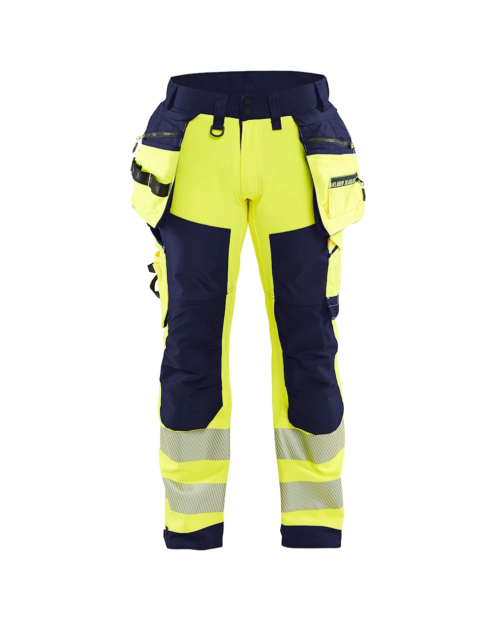 Blaklader Softshell Hi-Vis Trousers 1820 #colour_hi-vis-yellow-navy-blue