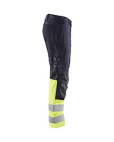 Blaklader Trousers Multinorm Inherent with Stretch 1787 #colour_navy-blue-hi-vis-yellow