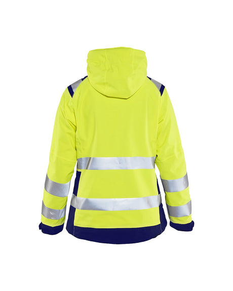 Blaklader Women's Hi-Vis Shell Jacket 4904 #colour_hi-vis-yellow-navy-blue