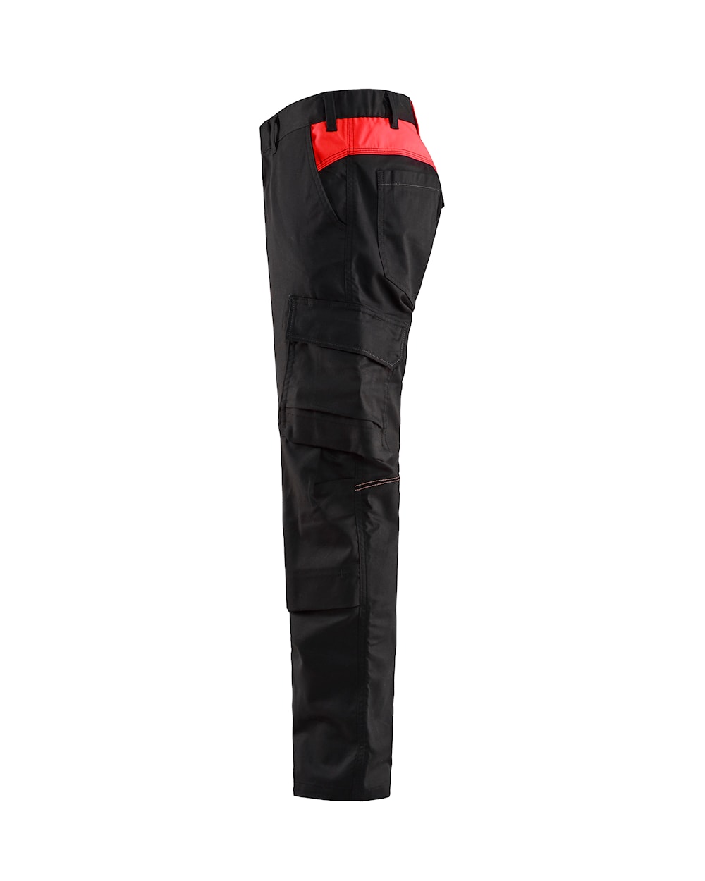 Blaklader Industry Trousers Stretch with Knee Pad Pockets 1448 - Black/Red #colour_black-red