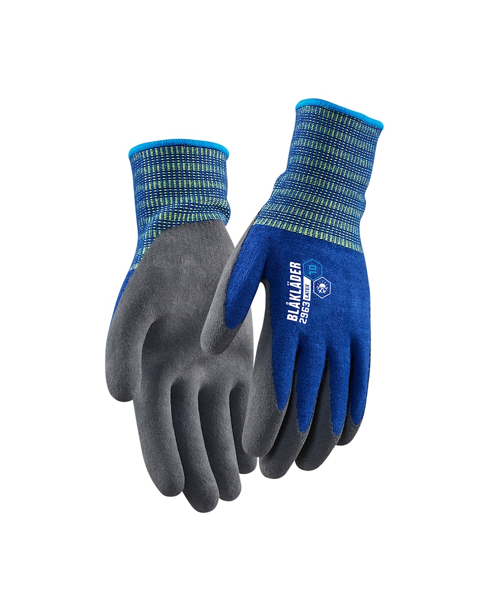 Blaklader Work Gloves Light Lined, Latex Coated 2963 #colour_cornflower-blue