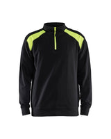 Blaklader Half-Zip 2-Tone Sweatshirt 3353 - Black/Hi-Vis Yellow