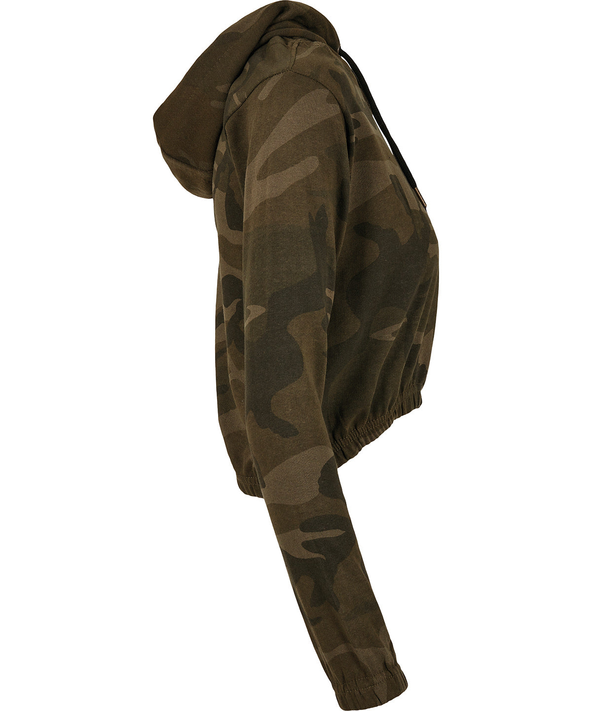 Build Your Brand Women's Camo Cropped Hoodie