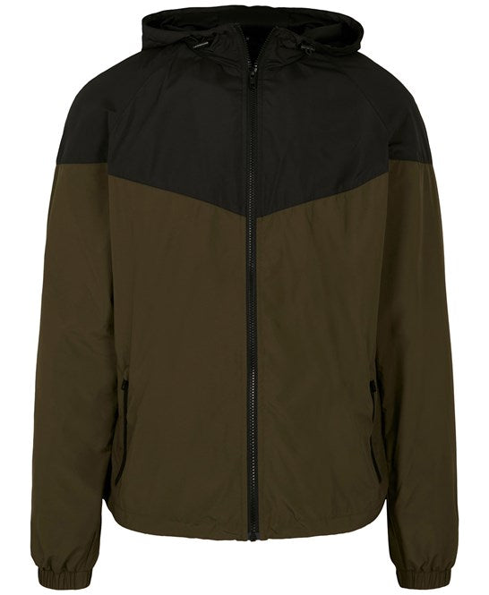 Build Your Brand Two-Tone Tech Windrunner Jacket