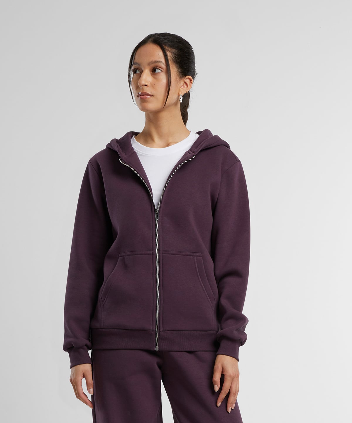 Build Your Brand BY290 Women’s Fluffy Zip Hoodie