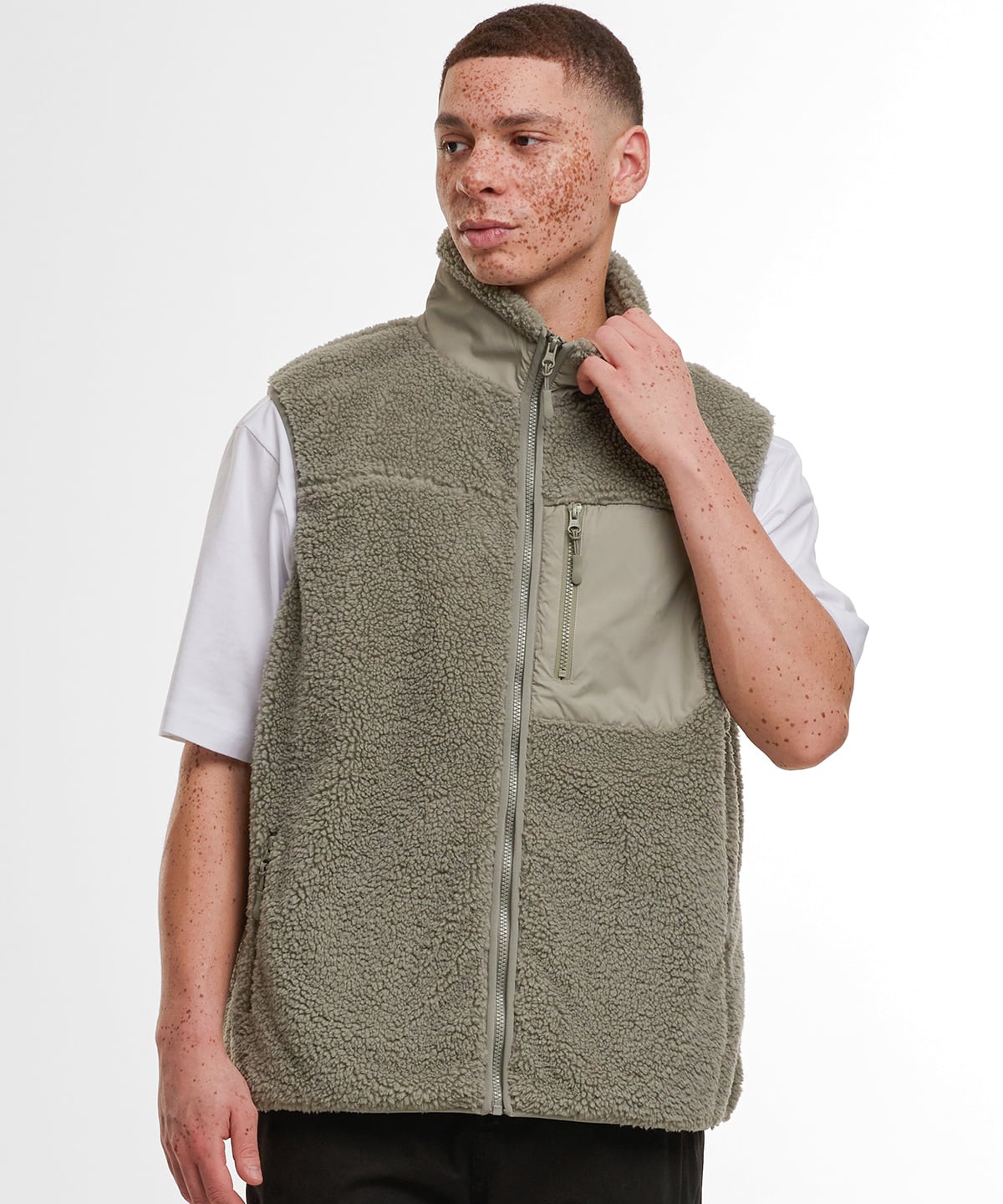 Build Your Brand BY407 Bonded Sherpa Vest