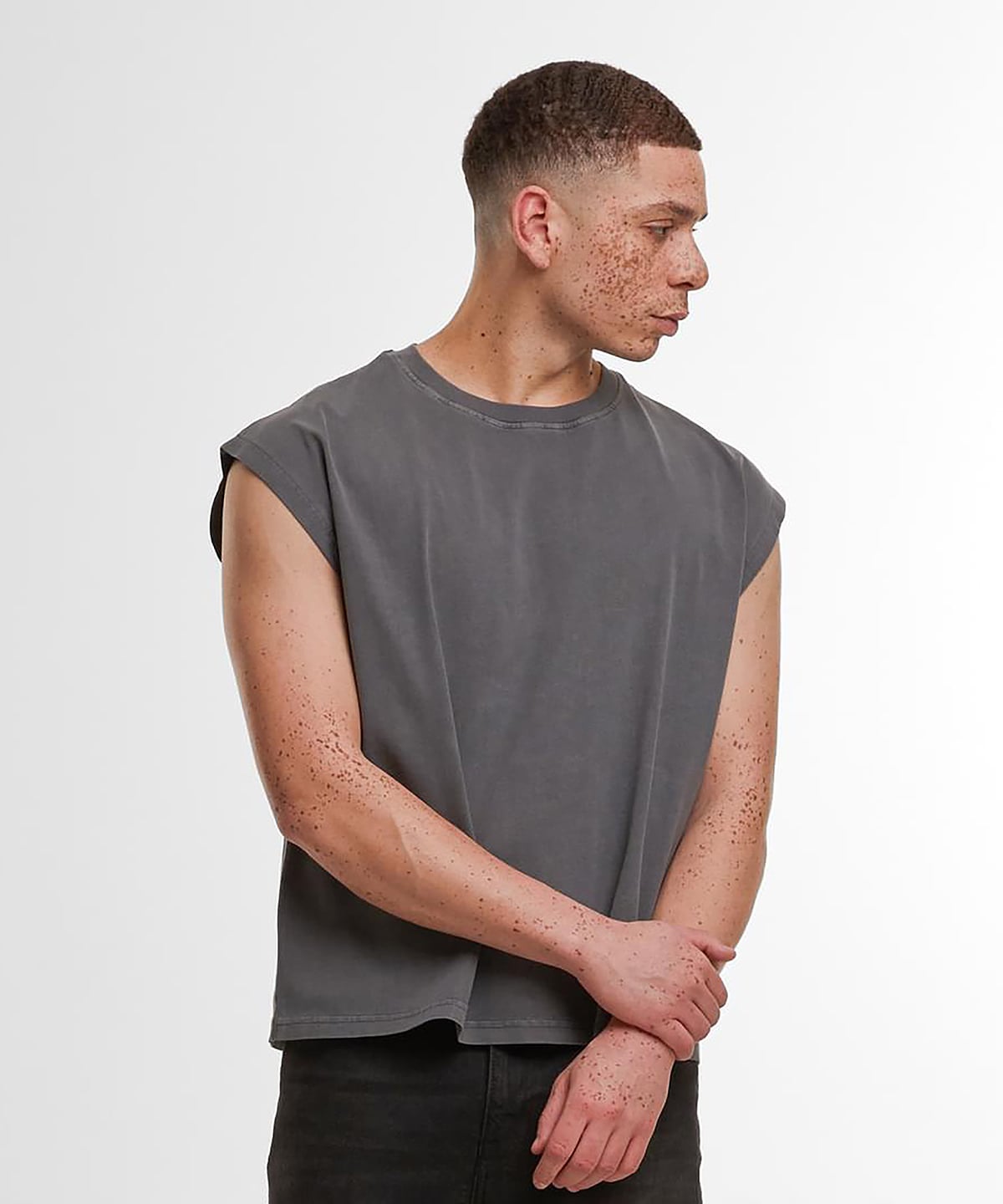 Build Your Brand BY436 Vintage Cropped Heavy Sleeveless Tee