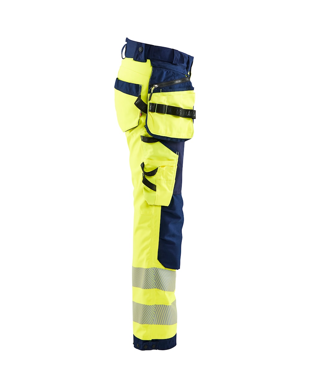 Blaklader Softshell Hi-Vis Trousers Women 7118 #colour_hi-vis-yellow-navy-blue