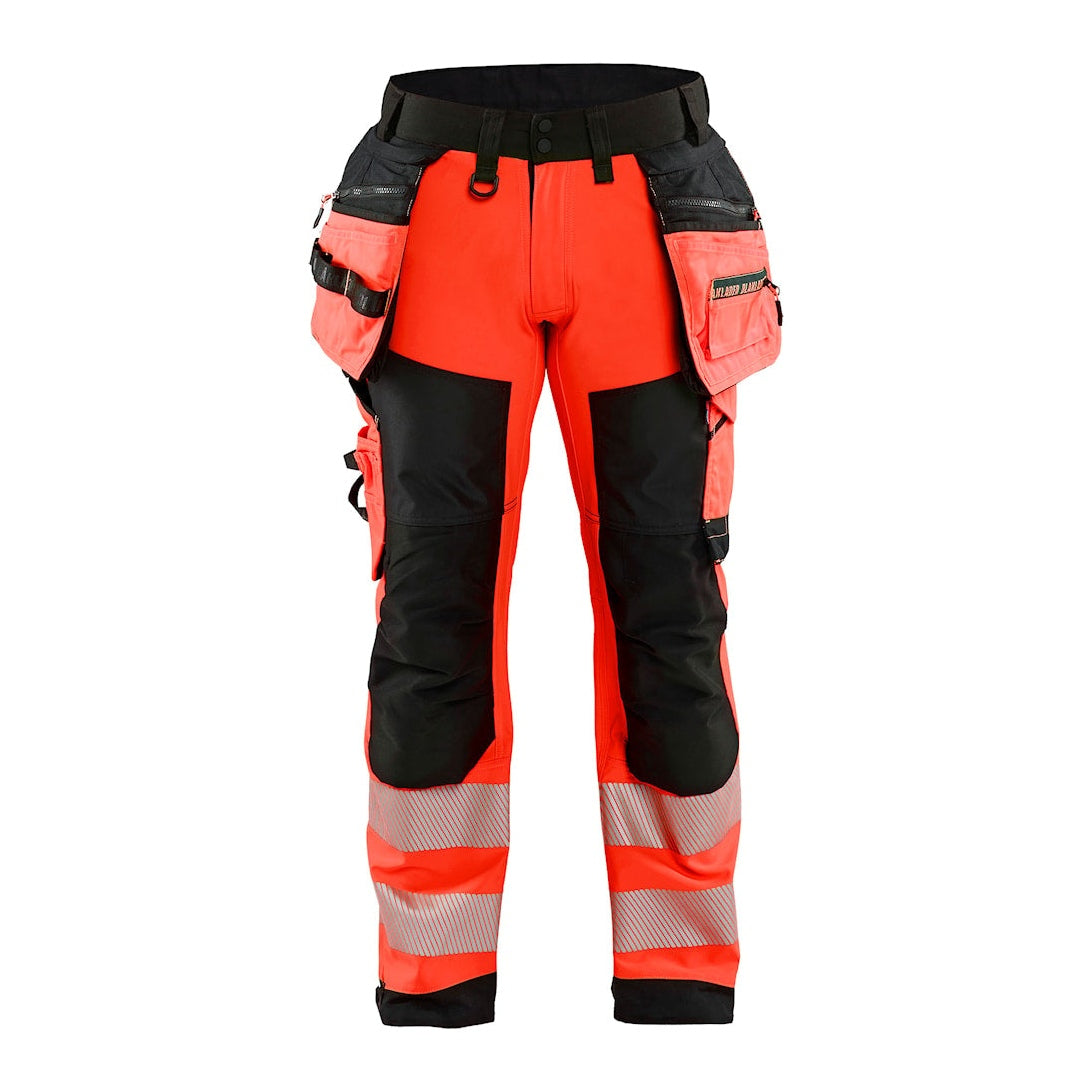 Blaklader Softshell Hi-Vis Trousers 1820 #colour_red-hi-vis-black