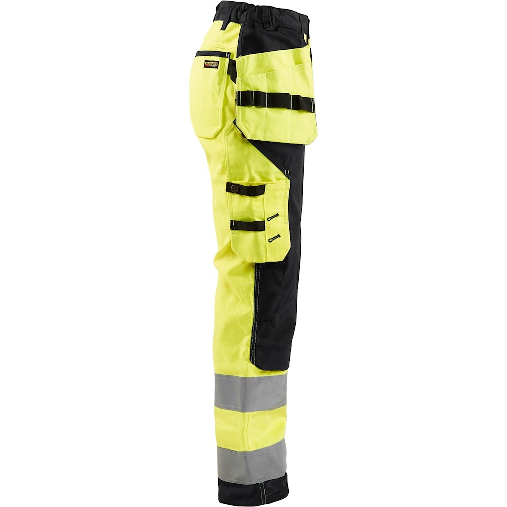 Blaklader Women's Hi-Vis Trousers 7156 #colour_hi-vis-yellow-black
