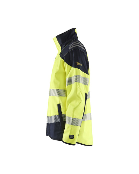 Blaklader Multinorm Softshell Jacket 4948 #colour_hi-vis-yellow-navy-blue