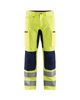 Blaklader Hi-Vis Trousers with Stretch 1585 - Hi-Vis Yellow/Navy Blue