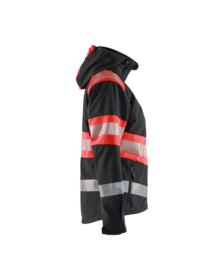 Blaklader Women's Softshell Jacket Hi-Vis 4404 #colour_black-red-hi-vis