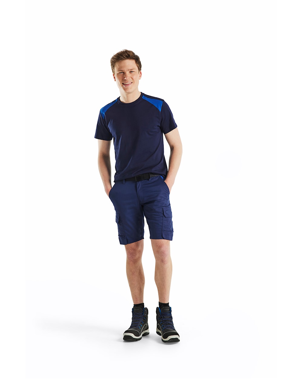 Blaklader Industry Shorts Stretch 1446 #colour_navy-blue-cornflower-blue