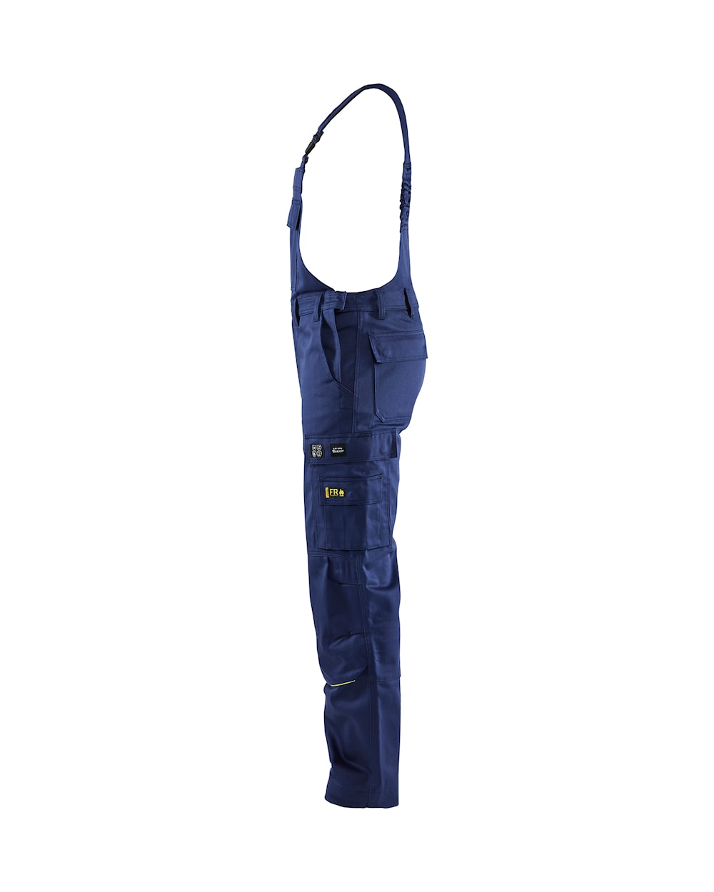 Blaklader Welding Bib Trousers 2601 #colour_navy-blue-hi-vis-yellow