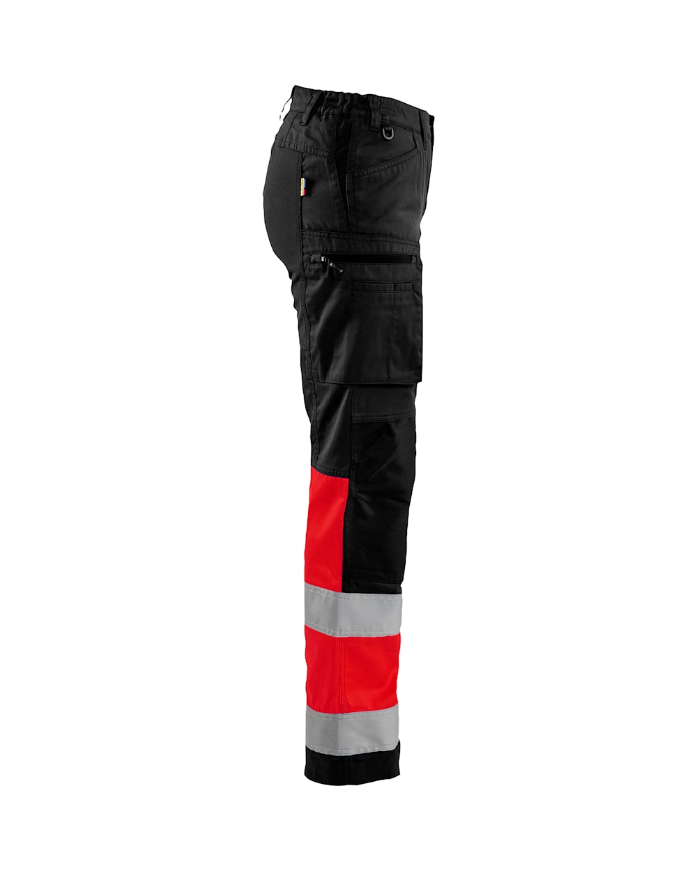 Blaklader Women's Hi-Vis Trousers with Stretch 7161 #colour_black-red-hi-vis