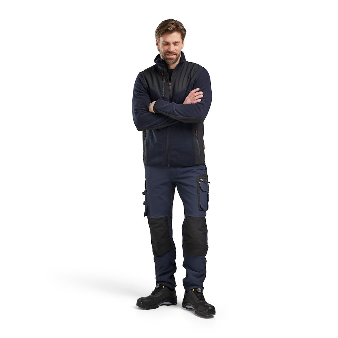 Blaklader Knitted Jacket with Softshell 5942 #colour_dark-navy-black