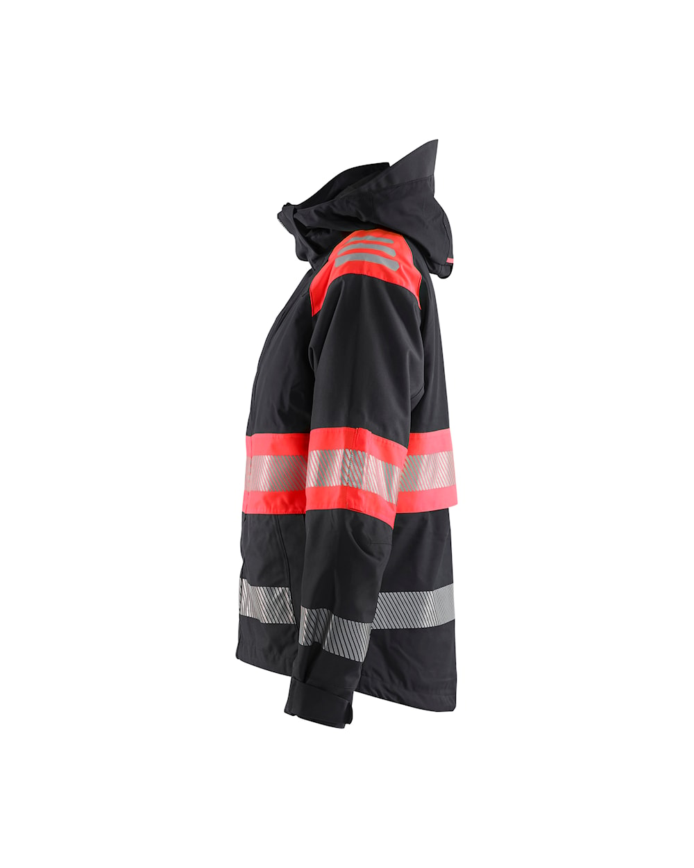 Blaklader Women's Shell Jacket Hi-Vis 4430 #colour_black-red-hi-vis