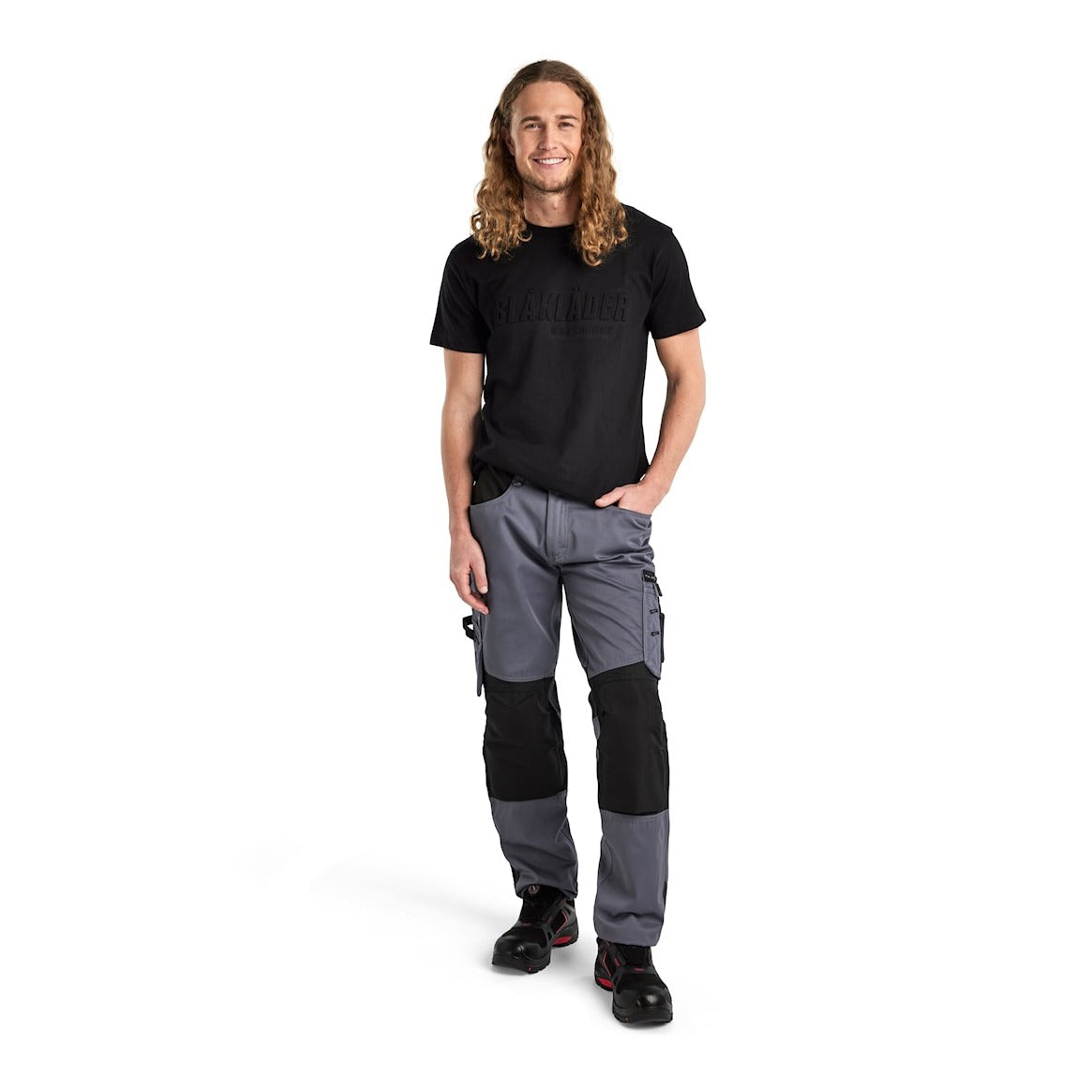 Blaklader Trousers without Nail Pockets 1556 #colour_grey-black