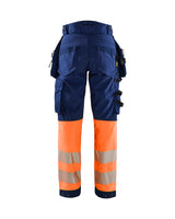 Blaklader Softshell Hi-Vis Trousers Women 7114 #colour_navy-blue-orange