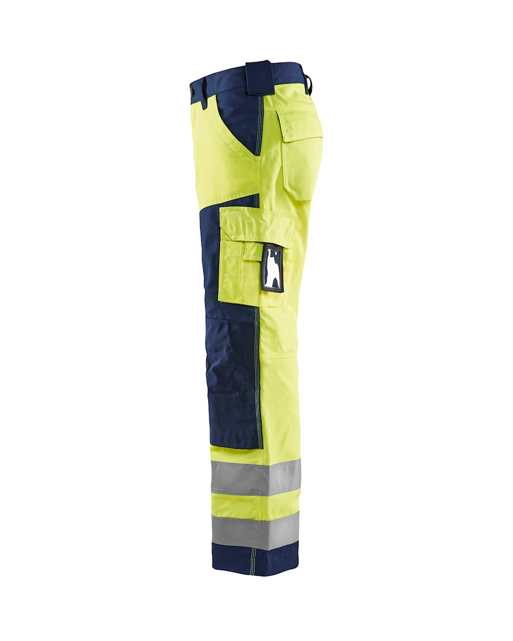 Blaklader Hi-Vis Trousers without Nail Pockets 1566 - Hi-Vis Yellow/Navy Blue