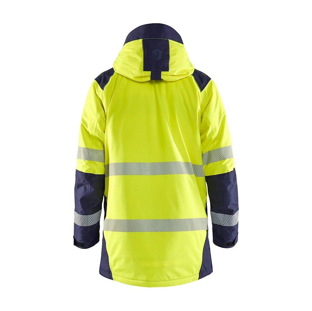 Blaklader Winter Parka Hi-Vis 4457 #colour_hi-vis-yellow-navy-blue